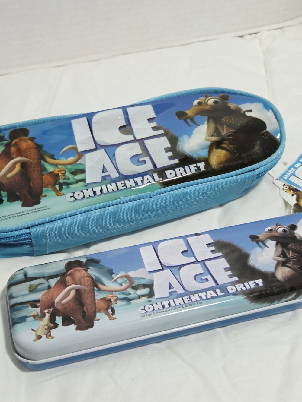 NWT 2012 Ice Age Continental Drift Scrat Zipper Pencil Pouch Set 2 Retired Squir